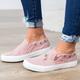 Women's Slip-Ons Canvas Shoes Pink Shoes Comfort Shoes Plus Size Daily Zipper Flat Heel Round Toe Casual Minimalism Canvas Loafer Solid Color Black Pink Blue