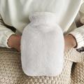borsa dell'acqua calda borsa dell'acqua calda con rivestimento in peluche 1 litro per crampi, sollievo dal dolore, impacco caldo freddo rimovibile scaldaletto per acqua calda