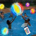 3pcs led light up beach ball luci luci della piscina 16 colori chiari gonfiabili giochi con la palla bagliore per adulti bambini per la spiaggia gioco in piscina party remote control