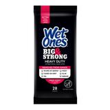 Wet Ones Big & Strong Heavy Duty Antibacterial Hand Wipes Fresh Scent 28 Ct Removes Oil Paint & Grease From Hands