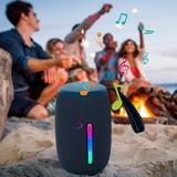 Ckraxd Outdoor Portable Bluetooth Speaker with LED Light Long Standby Life Wireless Speaker HiFi Stereo Sound Speaker Water Proof Speaker with Deep Bass