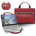 2 in 1 PU leather laptop case cover portable bag sleeve with bag handle for 11.6 HP Chromebook x360 11 G2 EE laptop Red