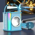 kosheko Portable Karaoke Colorful Light Wireless Speakers K-song with Microphone 15W High Power HiFi Stereo Sound Subwoofer Bluetooth Speakers 4000mA Large Battery Blue