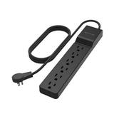 Belkin 6-Outlet Power Strip Surge Protector with 6ft/1.8M Long Heavy-Duty Extension Cord & 360-Degree Rotating AC Plug for Conference Rooms Computer Desktops & More - 600 Joules of Protection