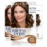 Clairol Nice n Easy Liquid .. Permanent Hair Dye 6 .. Light Brown Hair Color .. Pack of 3