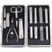 Professional Manicure Pedicure Set - 9 Piece Stainless Steel Nail Care Mani Pedi Kit with Leather Travel Case