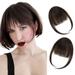 Clip in Bangs 100% Real Human Hair Bangs Clip in Hair Extensions Human Hair Clip on Bangs Dark Reddish Brown Fake Bangs for Daily Wear(Wispy Bangs Dark Reddish Brown)