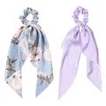 Bow Ponytails Hair Holders Hair Bands Elastic Hair Ties Cute Hair Scarf Ribbon for Girls and Women 2pcs Style:Style 2;