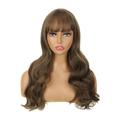 Uytogofe Long Curly Hair Wig Lace Inner Net Wig Air Bangs Long Curly Hair Water Ripple Wig Headgear Human Hair Wig Lace Front Wigs Human Hair Wig Cap Glueless Wig 360 Lace Front Wigs Human Hair