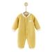 Itsun Toddler Boy Pajamas Toddler Fleece Pajamas Baby Boy Girl Solid Romper Short/Long Sleeve Jumpsuits Clothes Sets Yellow 80