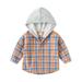 DkinJom the boys fall outfits baby boy clothes Toddler Boys Long Sleeve Winter Autumn Hoodie Shirt Tops Coat Outwear For Babys Clothes Plaid Yellow Black