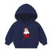 Lovskoo 2-7 Years Baby Clothes Toddler Baby Boy s Girl s Hoodie Children s Casual Christmas Santa Claus Print Sweatshirt for The Baby Gift Navy