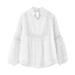 Toddler Girls Cute Long Sleeve V Neck Chiffon Blouses Loose Soft Casual Shirts Tops White 6 Years-7 Years