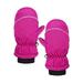 Deal of The Day! Pitauce 1 Pair Winter Gloves for Toddlers Ski Lined Fleece Warm Snow Mittens Gloves Winter Waterproof Breathable Gloves with Adjustable Elastic