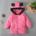 AnuirheiH Baby Girl Boy Fleece Zip Up Hoodie Bear Ears Fuzzy Jacket Hooded Teddy Coat Winter Shacket Warm Outwear Cardigan