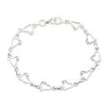 Symphony of Love,'Heart Themed Sterling Silver Link Bracelet Handmade in India'