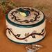 'Hand-Painted Glazed Ceramic Jewelry Box with Bird Accent'