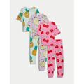 M&S Girls 3pk Pure Cotton Fruit Print Pyjamas (6-16 Yrs) - 6-7 Y - Multi, Multi