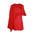 Valentino Red Asymmetric Ruffle Cape Dress Size XXS