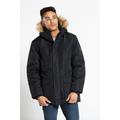 Padded Parka Jacket With Faux Fur Trimmed Hood