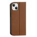 Leather Flip Phone Case Compatible with iPhone 14 Plus with [Card Slots] [Horizontal Viewing Stand] Brown