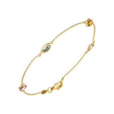 Goldarmband JOBO, gelb (gelbgold 585), Armbänder, Damen, Gelbgold 585, 585 Gold mit Amethyst Blautopas Citrin