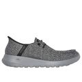 Skechers Men's Slip-ins: GO WALK Max - Halcyon Slip-On Shoes | Size 8.5 Extra Wide | Gray/Black | Textile/Synthetic | Vegan | Machine Washable