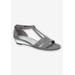 Women's Alora Sandal by Easy Street in Pewter Glitter Metallic (Size 8 M)