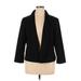 Nine West Blazer Jacket: Short Black Print Jackets & Outerwear - Women's Size 16 Plus