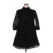 Code x Mode Casual Dress - A-Line High Neck 3/4 sleeves: Black Print Dresses - Women's Size Large