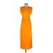 Zara Casual Dress - Midi Crew Neck Sleeveless: Orange Print Dresses - Women's Size Small