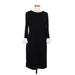 Karl Lagerfeld Paris Casual Dress - Shift Crew Neck Long sleeves: Black Solid Dresses - Women's Size 8