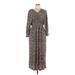 ASOS Casual Dress - Midi V-Neck 3/4 sleeves: Brown Dresses - Women's Size 12