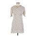 Wild Fable Casual Dress - Mini Crew Neck Short sleeves: Ivory Floral Dresses - Women's Size Medium