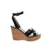Jimmy Choo Wedges: Black Solid Shoes - Women's Size 38.5 - Open Toe