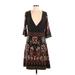 Angie Casual Dress: Brown Batik Dresses - Women's Size Large