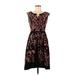 Yoana Baraschi Casual Dress - Fit & Flare: Black Jacquard Dresses - Women's Size 0