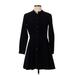 Gap Casual Dress - Shirtdress High Neck 3/4 sleeves: Black Solid Dresses - Women's Size 2