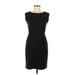 Ann Taylor LOFT Casual Dress - Sheath Crew Neck Sleeveless: Black Dresses - Women's Size 6 Petite