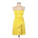 Walter by Walter Baker Casual Dress - Mini Open Neckline Sleeveless: Yellow Print Dresses - Women's Size Small