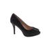 Lauren Lorraine Heels: Pumps Stiletto Cocktail Black Shoes - Women's Size 8 - Peep Toe