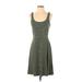 Old Navy Casual Dress - A-Line Scoop Neck Sleeveless: Green Stripes Dresses - Women's Size Small