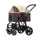 Dog Stroller, Pet Stroller for Large Pet Stroller Medium Dogs and Cats, 4 Wheel Foldable Detachable Light Travel Puppy Buggy Pushchair Pram, Up to 20kg (Color : Brown)