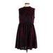 Xhilaration Casual Dress - Mini Mock Sleeveless: Burgundy Dresses - Women's Size Large