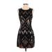 Express Cocktail Dress - Mini Crew Neck Sleeveless: Black Dresses - Women's Size Small