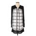 BCBGMAXAZRIA Casual Dress - Mini V Neck Long sleeves: Black Print Dresses - Women's Size 2X-Small