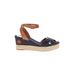 Tory Burch Wedges: Espadrille Platform Bohemian Blue Print Shoes - Women's Size 11 - Open Toe