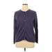 Lands' End Cardigan Sweater: Purple Print Sweaters & Sweatshirts - Women's Size X-Large