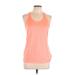 Nike Active Tank Top: Orange Color Block Activewear - Women's Size Large