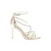 Gianni Bini Heels: Gladiator Stiletto Cocktail Party Gold Solid Shoes - Women's Size 7 - Open Toe